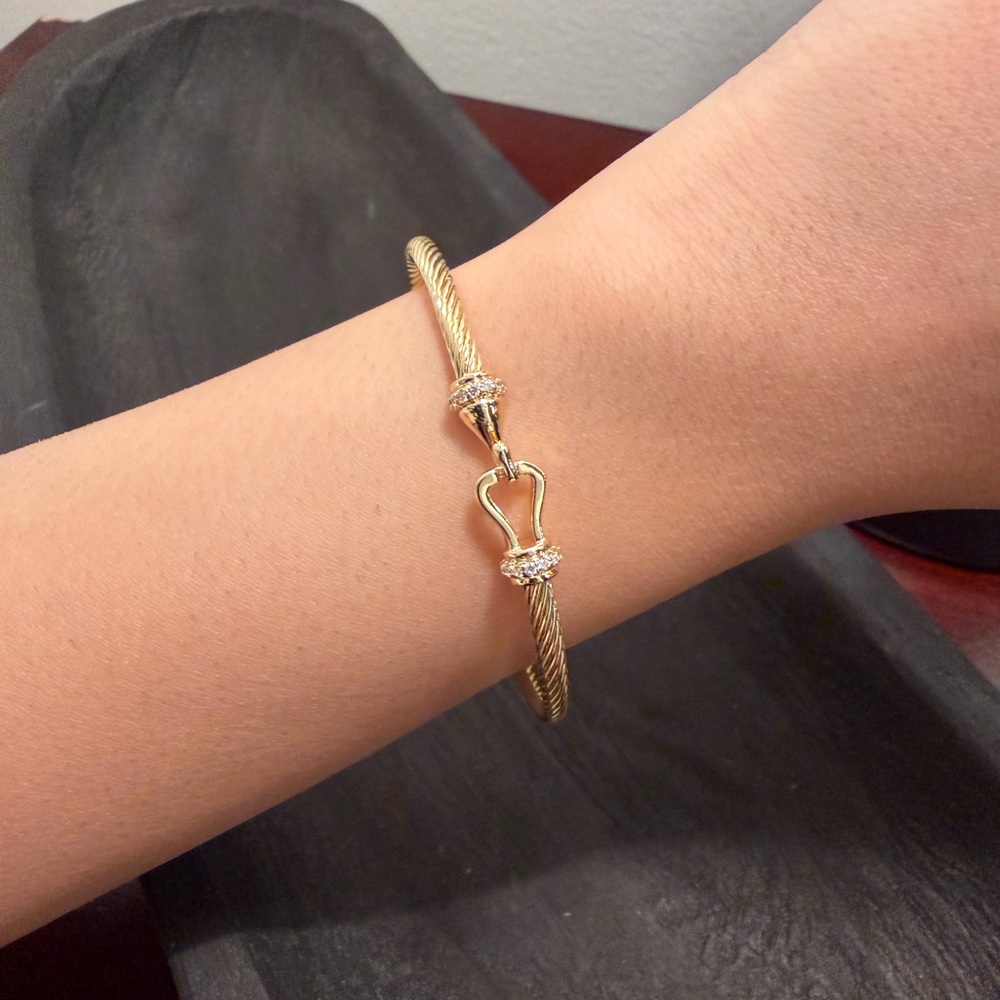 Gold Plated Buckle Bangle
